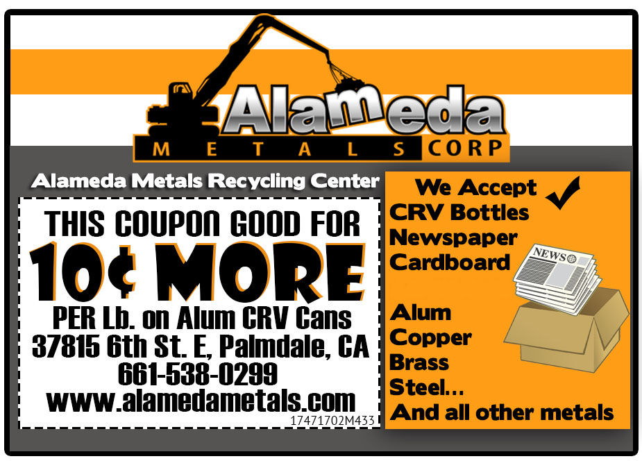10¢ more per pound on CRV aluminum cans.