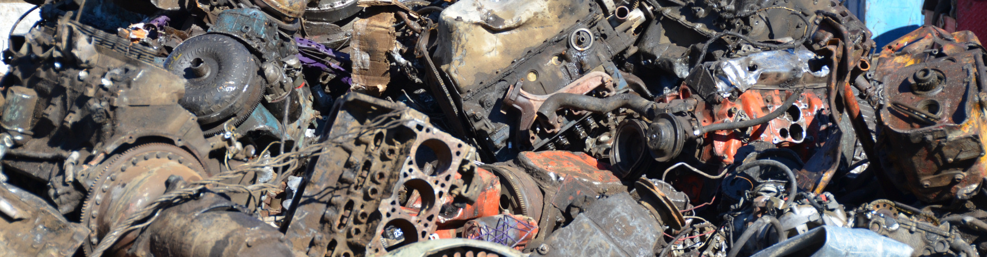 Photo of a pile of scrap automobile engines